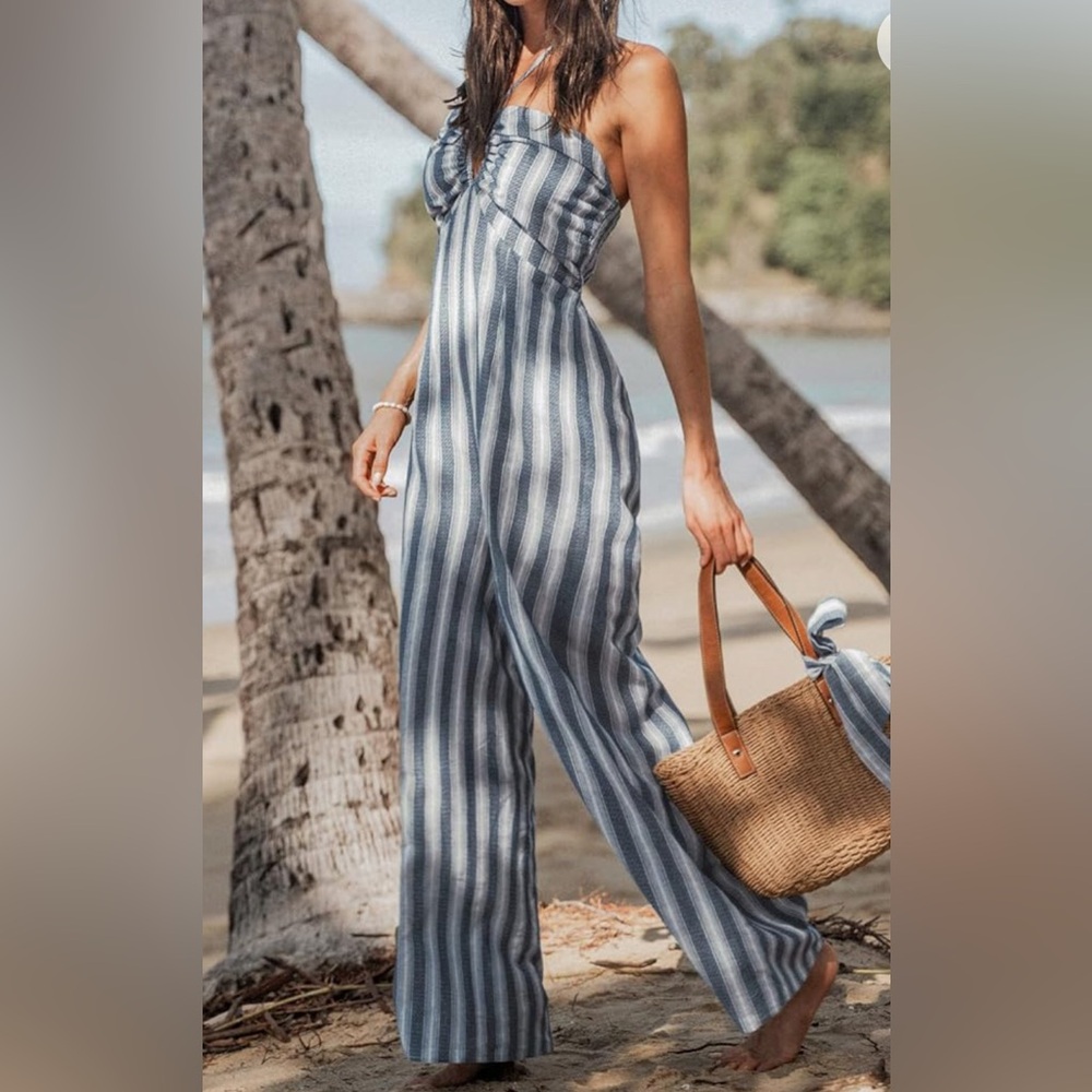 Cupshe Wide Leg Striped Jumpsuit NWT